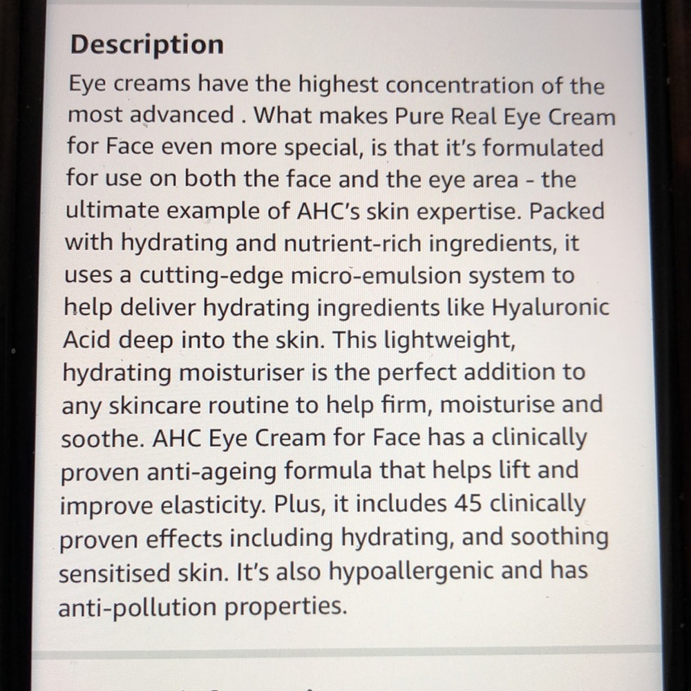 AHC Essential real eye cream for face - Picture 4 of 7